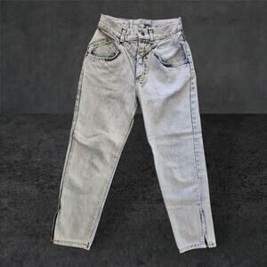 Lee Jeans Girls Sz 12R 23"x22" Bleached Tapered Ankle Zip VTG Made in USA